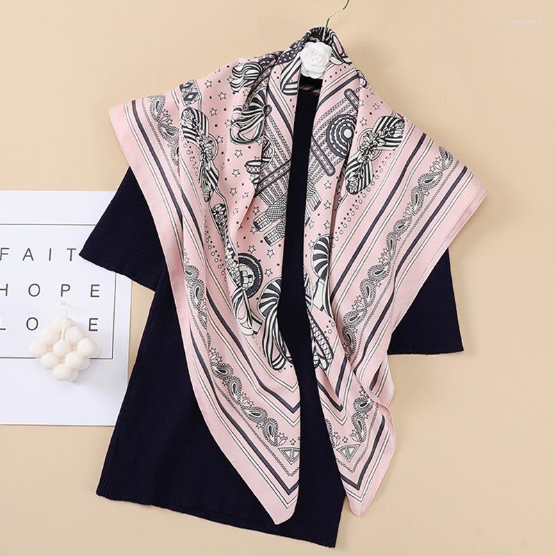 

Scarves 2022 Scarf For Ladies Fashion Women Hijab Silk Satin Shawl Scarfs Foulard Square Head WraBandanna