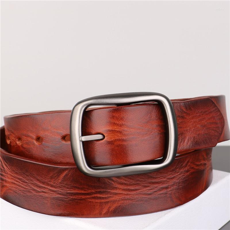 

Belts Belt Men's Youth Brown Leather Casual Vintage Handmade Western Jeans Waistband Luxury Quality Designer Mens, Black