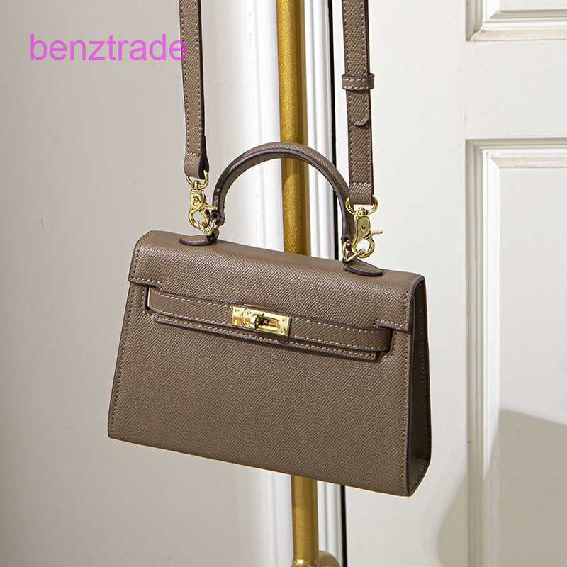 

Herme Kely bags for women online shop Leather Women's Bag Mini Second Generation Cow Fashion New One Shoulder Crossbody Handbag 4WBF, Brown5