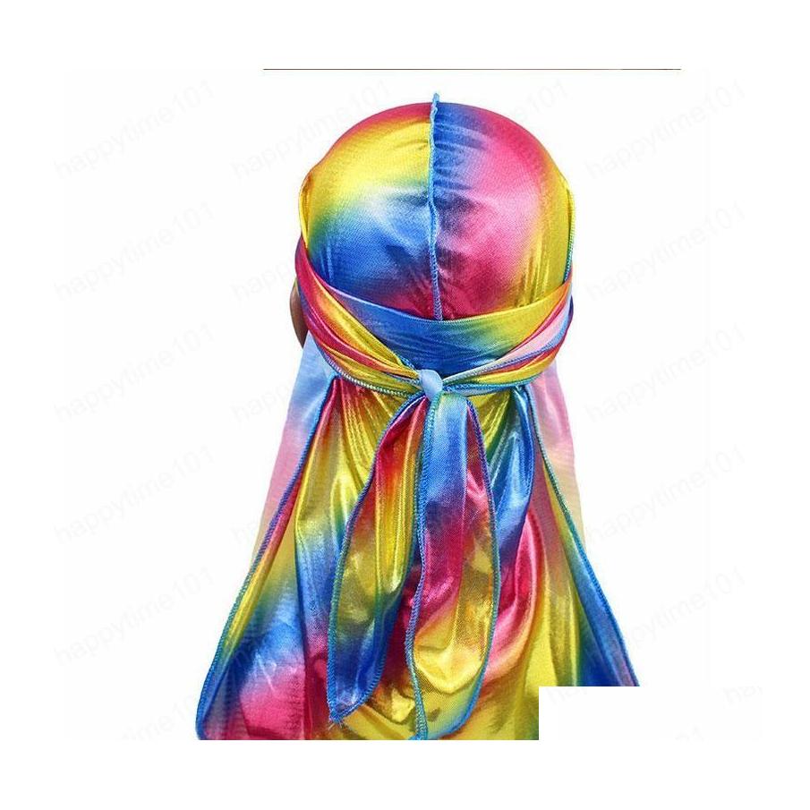 

Beanie/Skull Caps Durag Laser Headband Turban Pirate Hat Bandanas For Men Women Silky Durags Headwraps Hip Hop Caps Headwear Fashion Dhxem