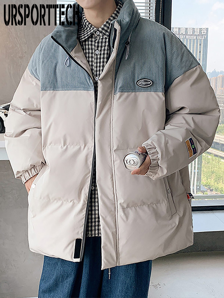 

Men's Down Parkas Jackets Winter Outdoor Windbreaker Casual Male Jacket Coat Oversized Patchwork Thick Puffer Overcoat 221207, Black