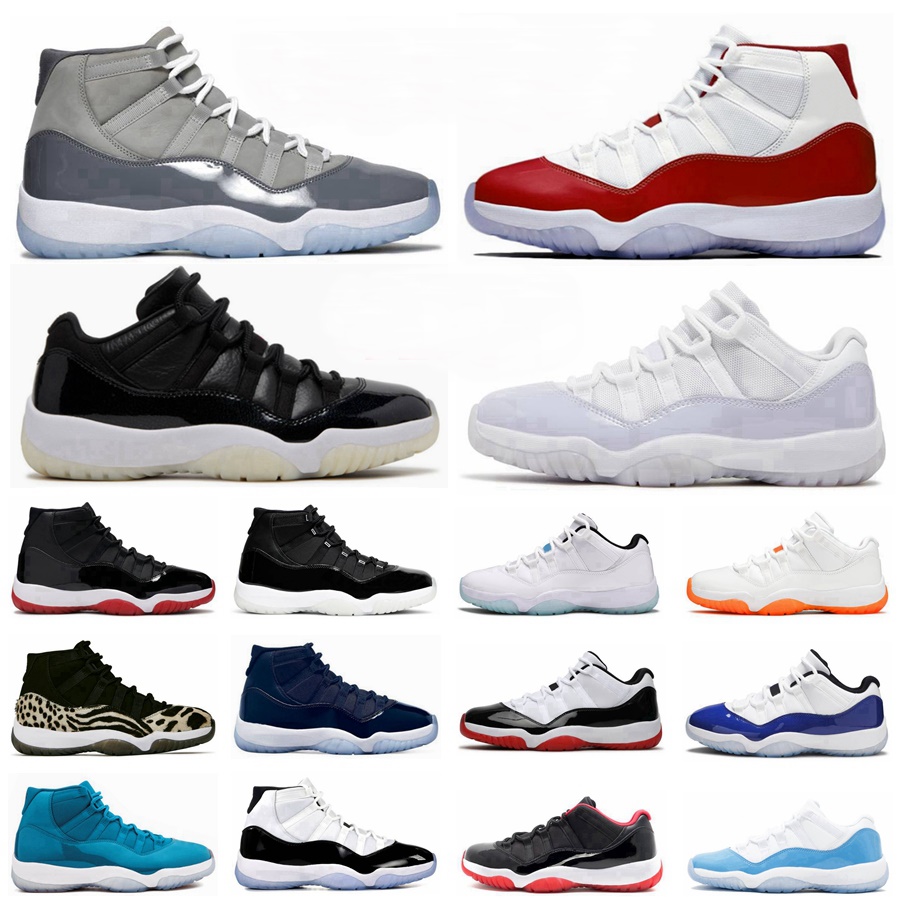 

Jumpman 11 Basketball Shoes Men 11s Cherry Cool Grey Midnight Navy Jubilee 25th Anniversary Concord Bred Low 72-10 Legend Blue Mens Women Trainers Sports Sneakers, 12