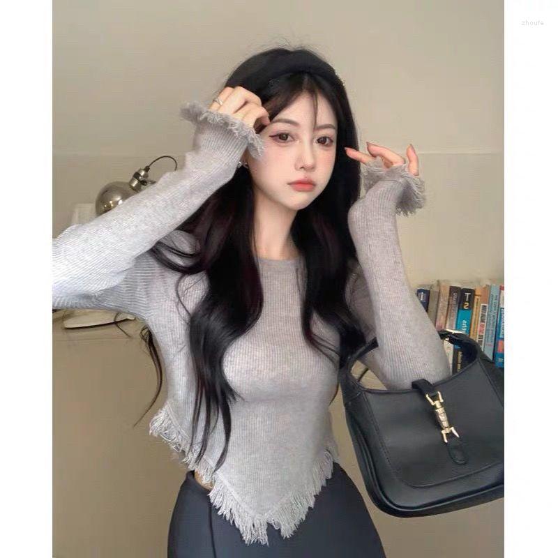 

Women's Sweaters Autumn And Winter Irregular Knitted Sweater Pullover Female Design Solid Casual Sweet Cool Long Sleeved, Black