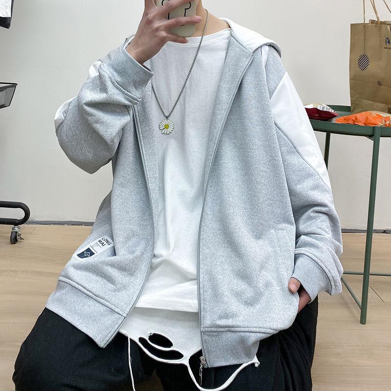 

Men's Hoodies 2022 Spring Arrivals Cardigan Hooded Korean Version Loose All-match Sports Black Men Sweatshirts, Royal blue