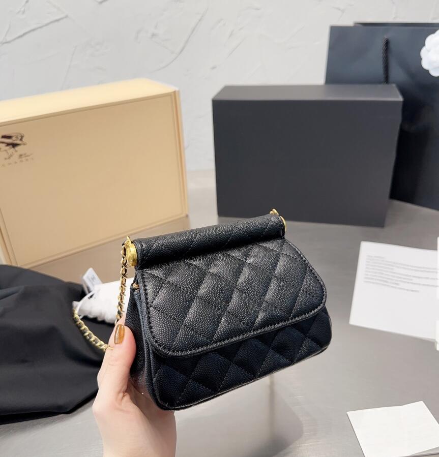 

Womens Fashion Shell Bag Coin Purses 6 Color Classic Rhombus Chain Single Shoulder Bags Leisure Women Clutch Leather Designer Bags Handbags Wallets Change Purse, Black