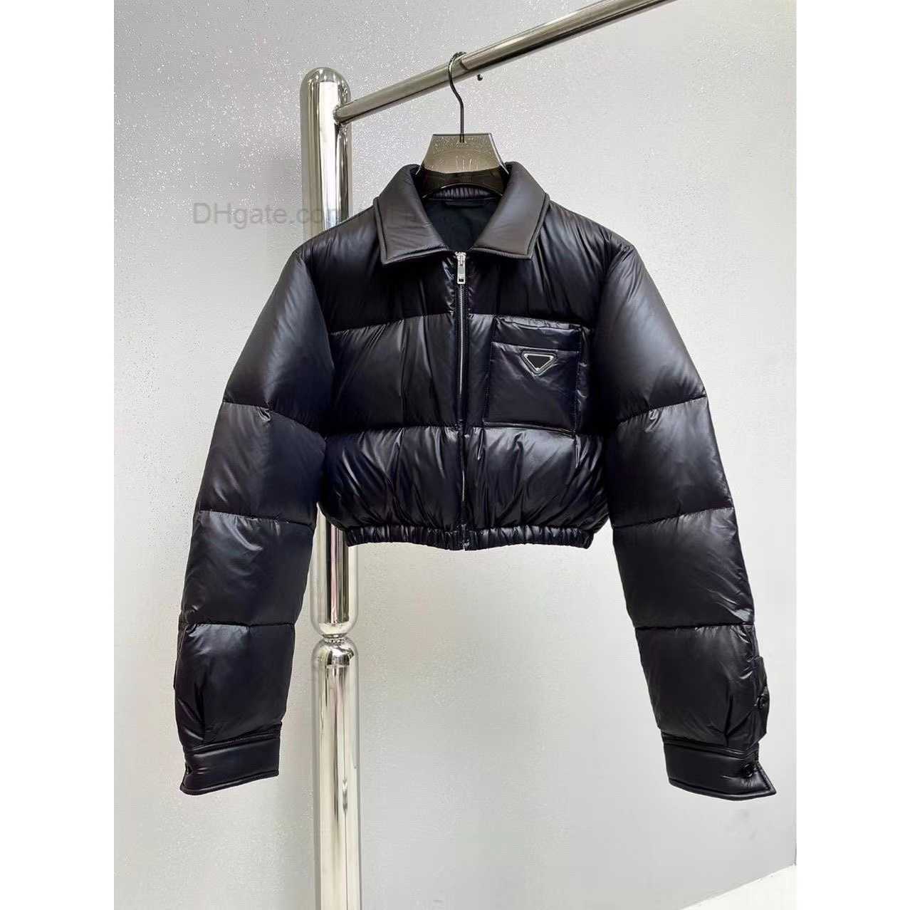 

Jakets Designer Womens thich puffer jacket long sleeve hooded Triangle sign women outwear coats warm loose Hip hop, Black