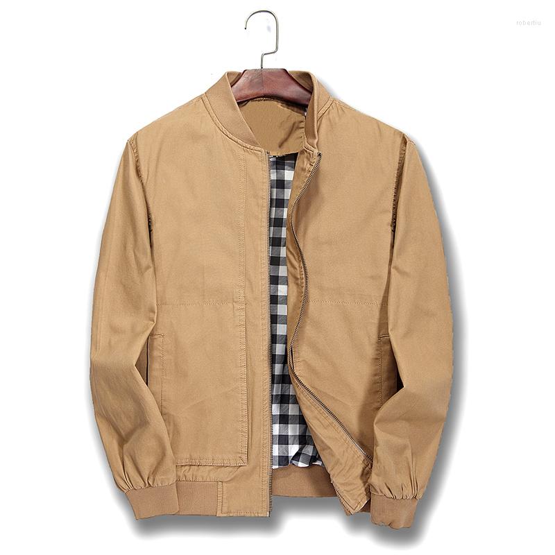 

Men's Jackets Spring Autumn Men Casual Jacket Coat Men's Fashion Washed Pure Cotton Brand-Clothing Male Coats Khaki Blue