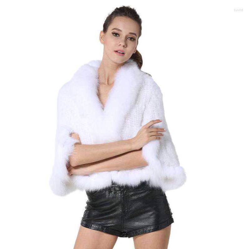 

Scarves 2023 Women Winter Wedding Luxury Shawl With Real Collar And Trim Genuine Knit Poncho