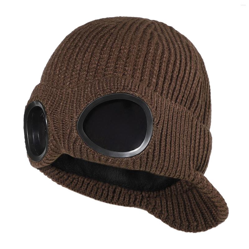 

Berets Hats For Winter Women's Foldable Handmade Ear Protection Warm Wool Cap Cotton Slouchy Hat Knitted Windproof Mad, White