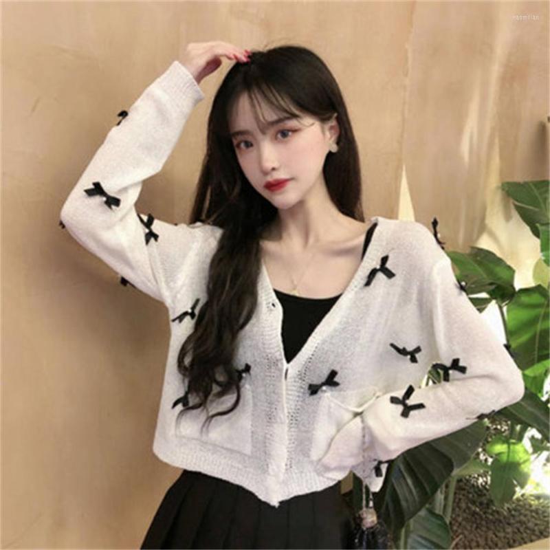 

Women's Knits 2022 Knitted Cardigan Women's Thin Sunscreen Jacket Small Shawl Summer With Suspenders Skirt And Blouse H986, White