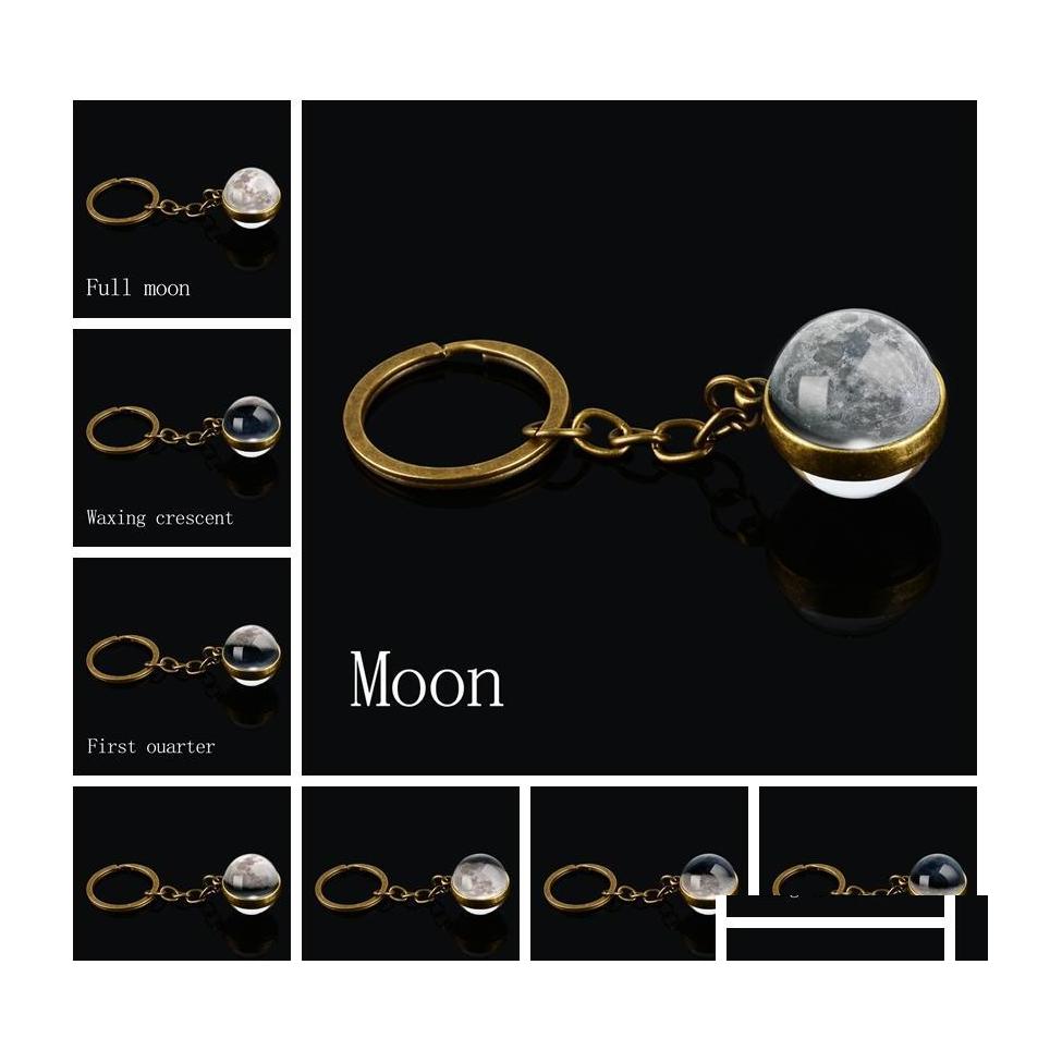 

Keychains Lanyards Moon Phase Image Keychains Galaxy Universe Planet Double Sided Glass Ball Keyring Neba Space Solar System Chris Dhzc7