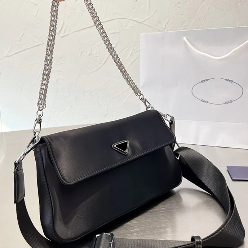 

Fashion Luxury Woman shoulder bags Designer bag Nylon bags with Wallet hobo Handbag the Tote chains handbags messenger crossbody purse 3 in 1 vintage totes, Black