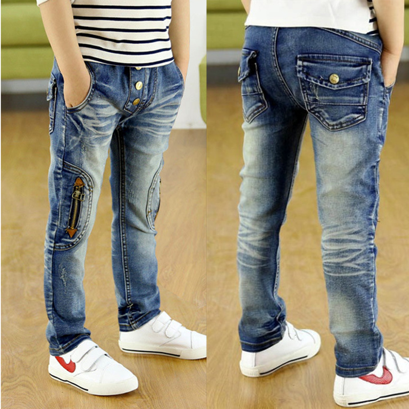 

Trousers Children Jeans for Boys Pants Spring Autumn Baby Skinny Casual Denim Long 4 6 8 10 12 Years Old 221207, Blue
