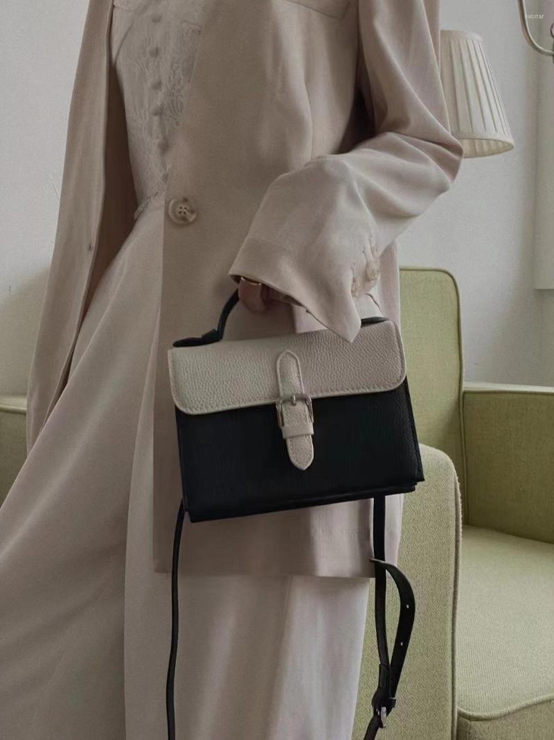 

Evening Bags High Quality 2023 Summer Style Official Cowhide Premium Color Contrast Small Square Commuter Versatile One Shou, Chicken yolk