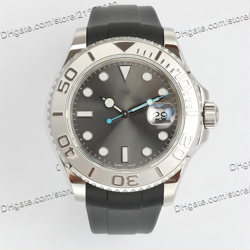 

Vintage watch woman yachtmaster gold watches for men mechanical wristwatch man gray dial date just rubber strap perfectwatch de luxe boyfriend gifts, Blue steel