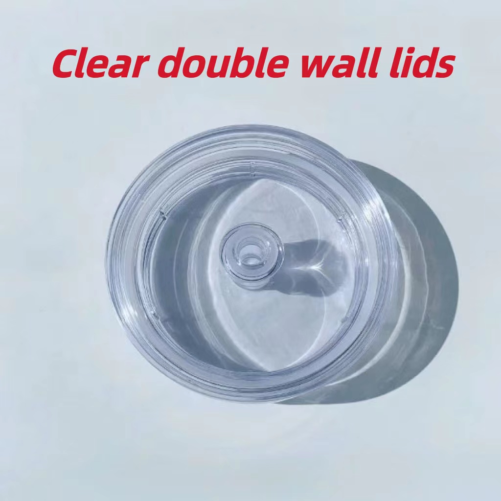 

New Design Clear Double Wall Lid for Snow Globe Tumbler 16oz 20oz 24oz Craft DIY Rhinestone Lids 009