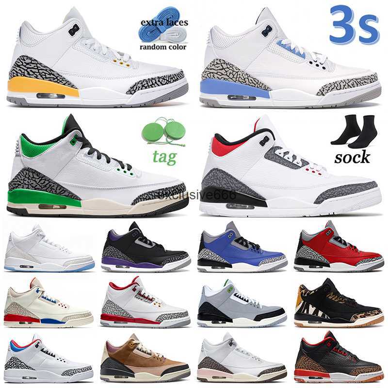 

New 3s Basketball Shoes Men Women Jumpman OG Trainers UNC Lucky Green Fire Red Laser Orange Court Purple Chlorophyll Kumquat Black Cement, Thanks