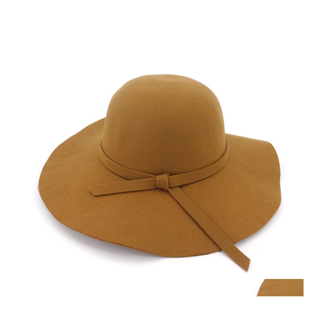 

Wide Brim Hats Bucket Hats Fashion Women Lady Wide Brim Wool Felt Fedora Floppy Hats Vintage Female Girl Round Fedoras Cloche Cap Dhovb
