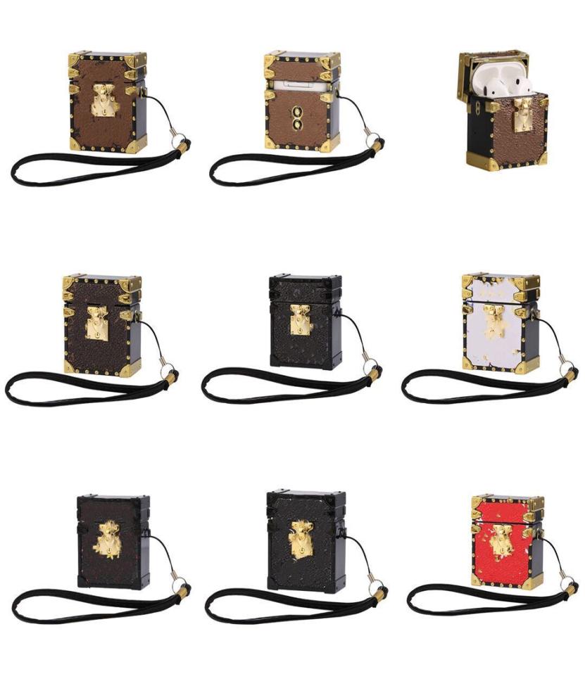 

Luxury square leather silicone Airpods pro 1 2 Case For Airpods case designer earphone protective Case1530007