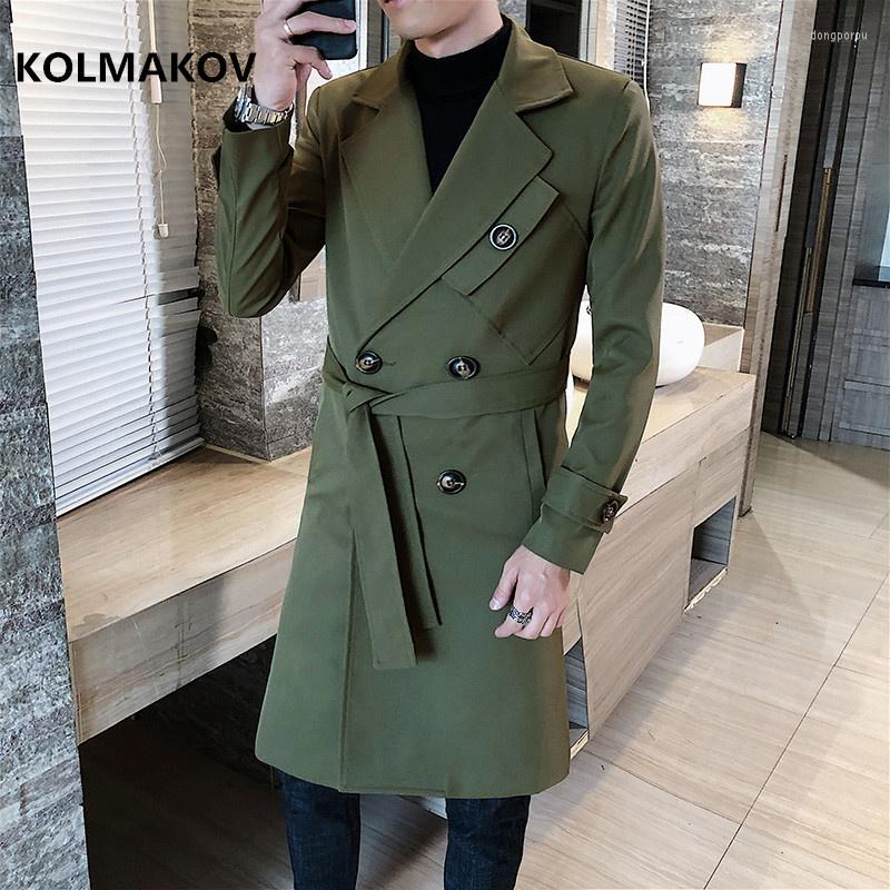 

Men's Trench Coats KOLMAKOV 2023 Style Men's Business Jacket High Quality Men Coat Slim Fit Casual Windbreaker Dress, Black