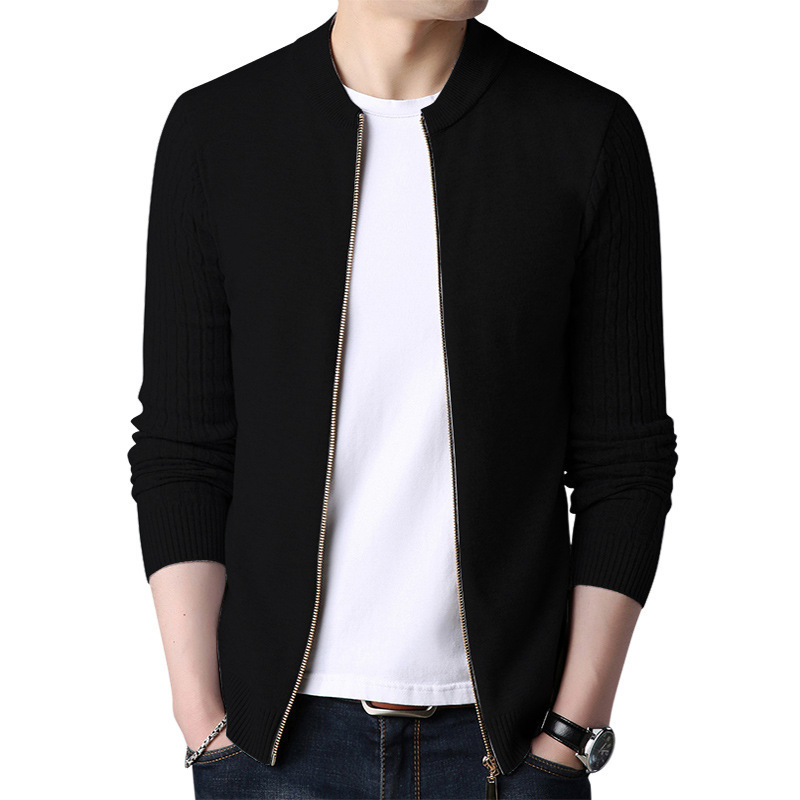 

Men's Sweaters Spring Cardigan Solid Long Sleeve Knitted Coat Full Zipper Casual Wool Slim Male Autumn Clothing 221206, Navy blue
