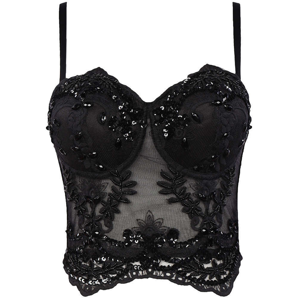 

Casual bra with nail beads inside and travel photo vest outside, Black on black