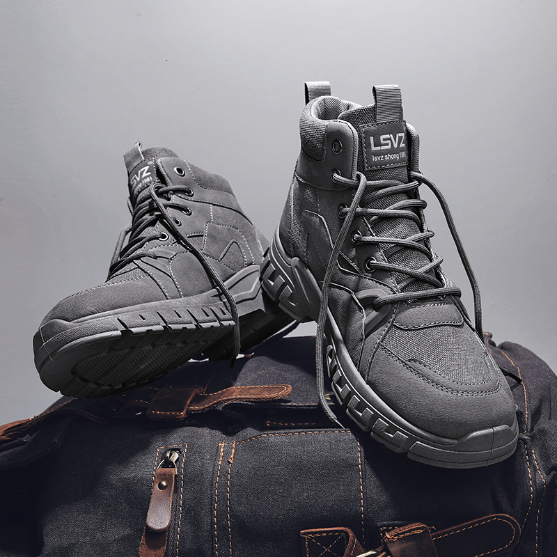 

Boots Tactical Mens Nonslip Safety Boot Work Outdoor Hiking Men Motorcycle Shoes Durable Combat Platform Military 221207, Black