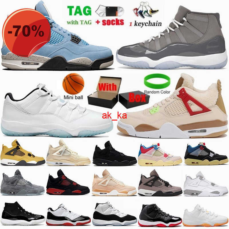 

High shoes Jumpman 4 Mens Basketball Shoes University Blue Black Cat White Oreo Low Legend Sail Bred 4s Sneakers 11 11s Cool Grey Shimmer Lightning, 14