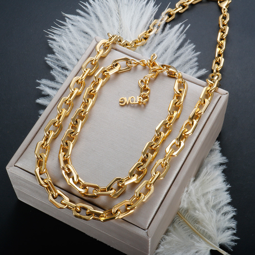 

Wedding Jewelry Sets ZMFashion Set Earrings Bracelet Necklace for Women Lady Girls Stainless Steel Cuban Thick Chain Round Letter Gold Plated 221207