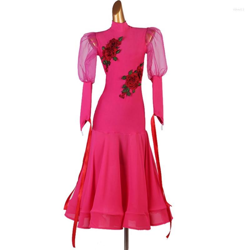 

Stage Wear 2022 Ballroom Dance Competition Dresses Women Standard Spandex Customizable Size, Black