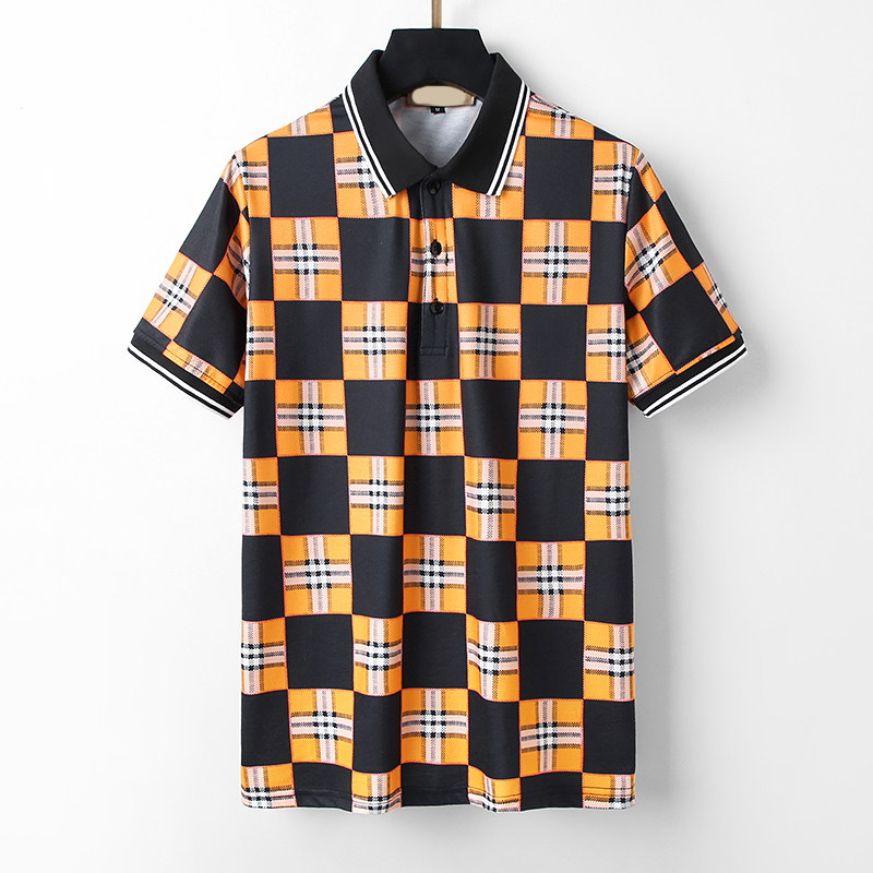 

New Mens Stylist Polo Shirts High Street Short Sleeve Luxurys Designer Polos Men Fashion plaid Cotton T-Shirt Casual size M-3XL #8888, Multi
