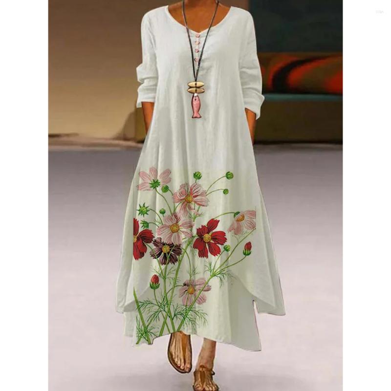 

Casual Dresses Floral Summer Women' Fashion Long Dress Elegant Maxi Party Sleeve Streetware Beach Women Sexy Loose, Bqdqz107872sj92