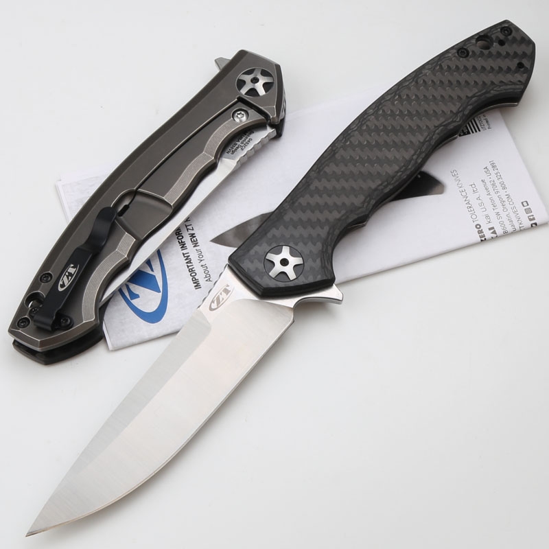 

Zero Tolerance 0452CF Flipper Folding Knife 4.1" S35VN Satin Blade Carbon Fiber and Titanium Handles Survival Camping Tactical Pocket Knives ZT0452 Utility EDC Tools