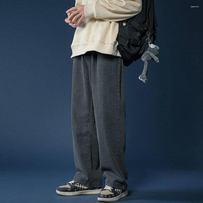 

Men' Jeans Denim Pants Button Breathable Workwear Spring Autumn Men Straight Wide Leg Streetwear, Light blue