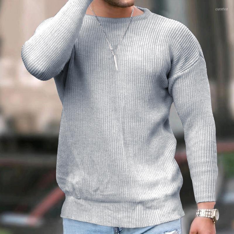 

Men's Sweaters Fashion Men's Casual Long Sleeve Slim Fit Basic Knitted Sweater Pullover Male Round Collar High Quality Autumn Winter, Black