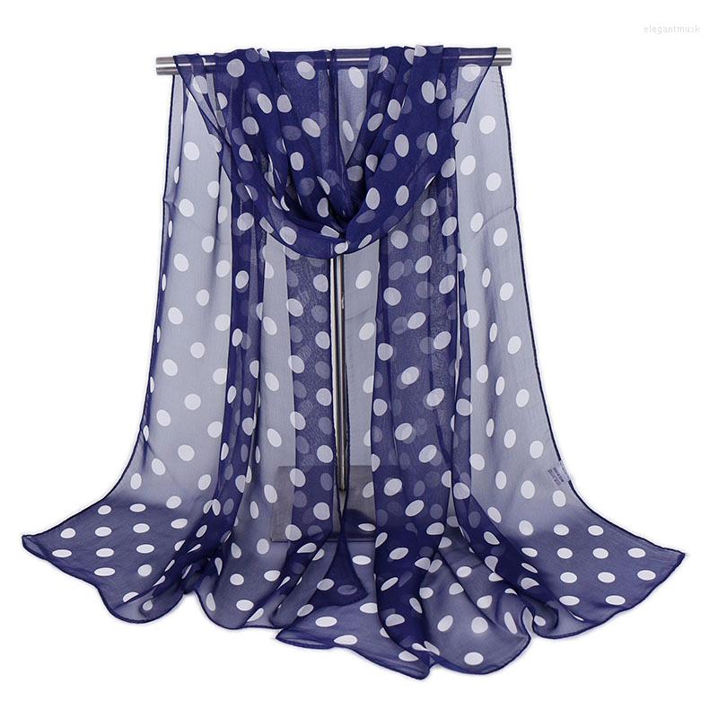 

Scarves Sell Chiffon Scarf Polka Dot Women Print Long Soft Wrap Shawl Beach Vintage Travel 160 50cm
