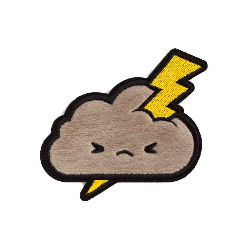 

Cloud With Thunder Sewing Notions Cartoon Embroidery Iron On Patches For Clothing Shirts Jackets Custom Patch