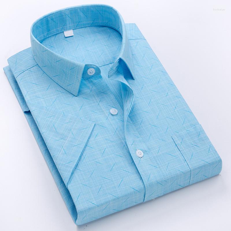 

Men's Dress Shirts Summer Fashion Casual Thin Short Sleeve Luxury Men's Social Print Brand High Quality T-Shirts Formal Office, Gd551