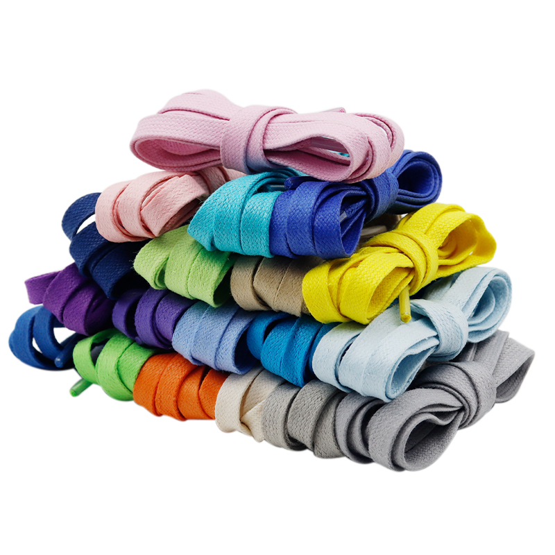 

8MM Solid Color 100% Cotton 120cm Waxed Flat Laces 19 Colors Water-proof for Boots for Queens Shoes Accessories Cordons