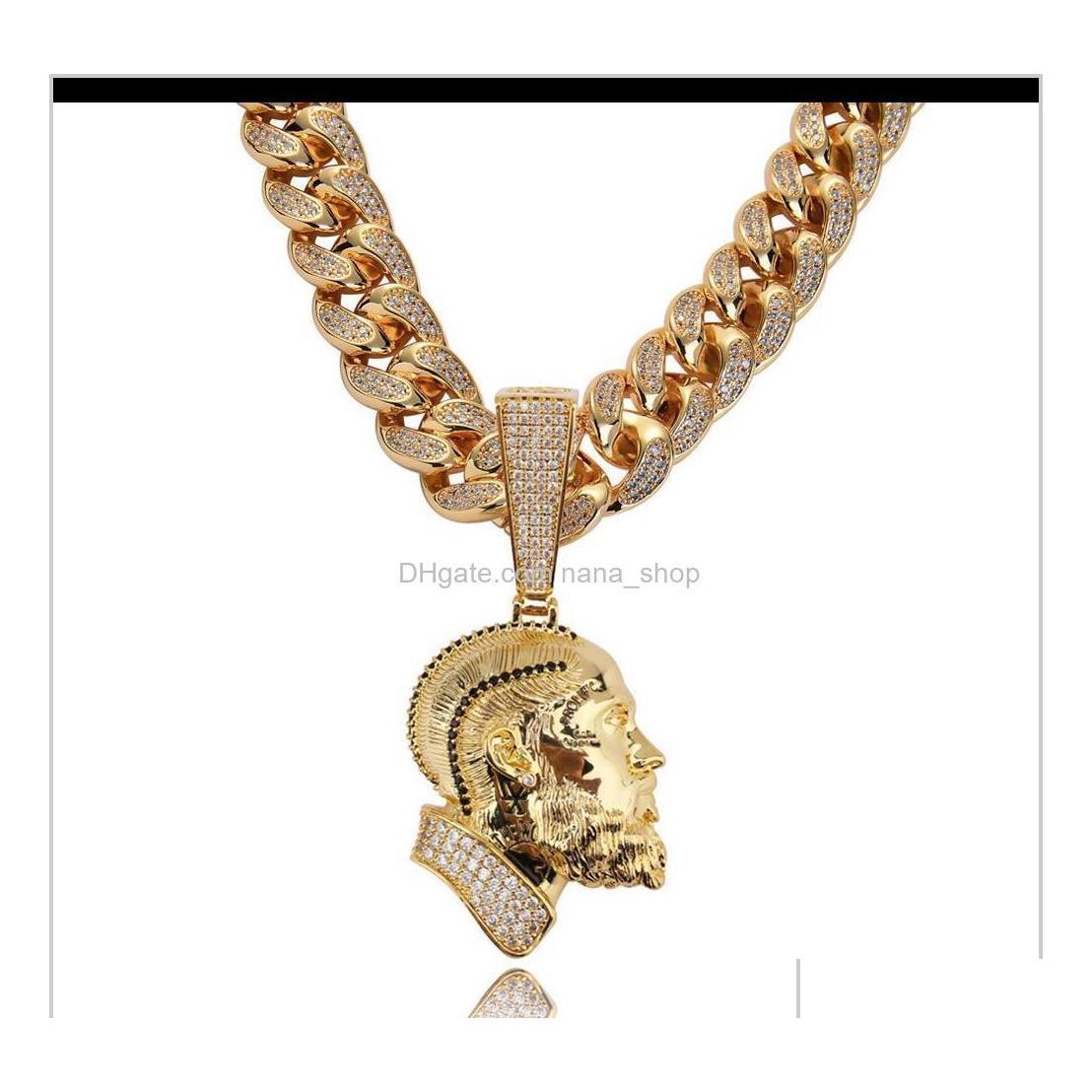 

Pendant Necklaces Necklaces Rdotidotp Nipsey Hussle Cuban Necklace Pendant With Tennis Chain Iced Out Bling Cubic Zirconia Shining M Otbya