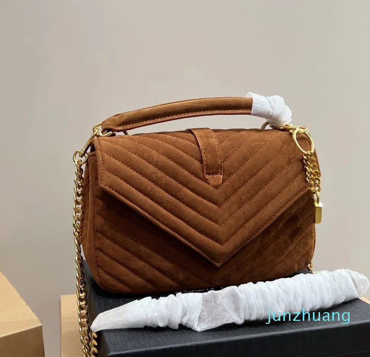 

Designer -Chain Crossbody Bag Matte Leather Handbag Purse Quilted Messenger Bags Fashion Letter Golden Hasp Handbags Pendant Decor Flap Totes, 28*18cm