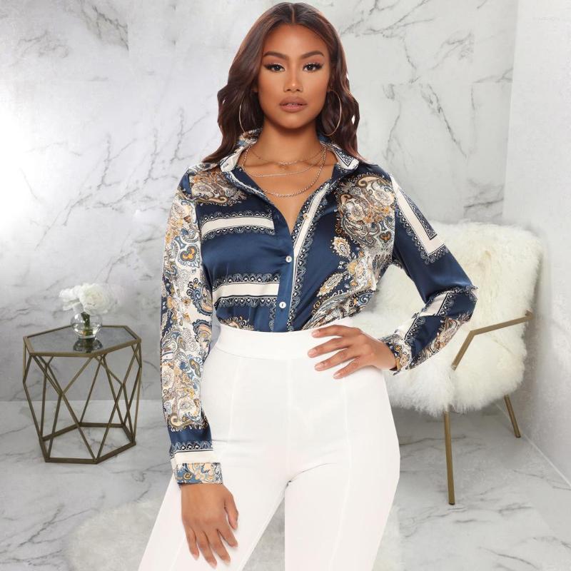 

Women' Blouses RMSFE 2022 Casual Fashion Digital Printing Multicolor Long Sleeve Lapel Single Breasted Commuter Women Shirt, Multi