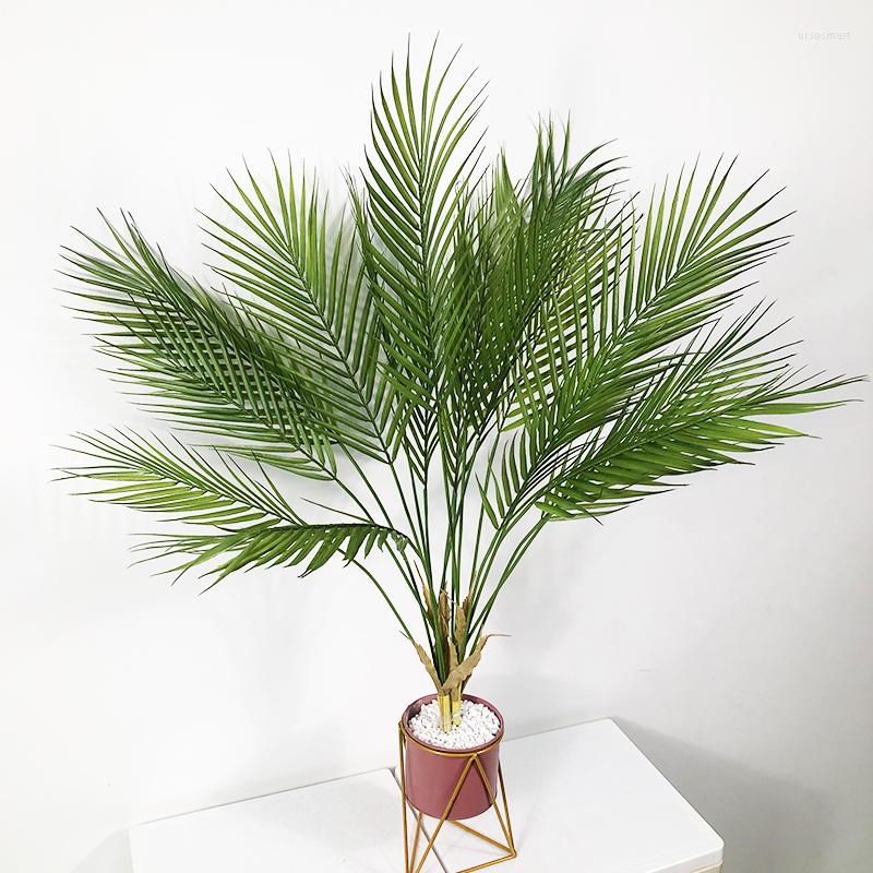 

Decorative Flowers 90cm 9 Fork Tropical Palm Tree Large Artificial Plants Plastic Leaf Fake Monstera Beach Plant For Home Garden Wedding, 78cm 8 leaves a