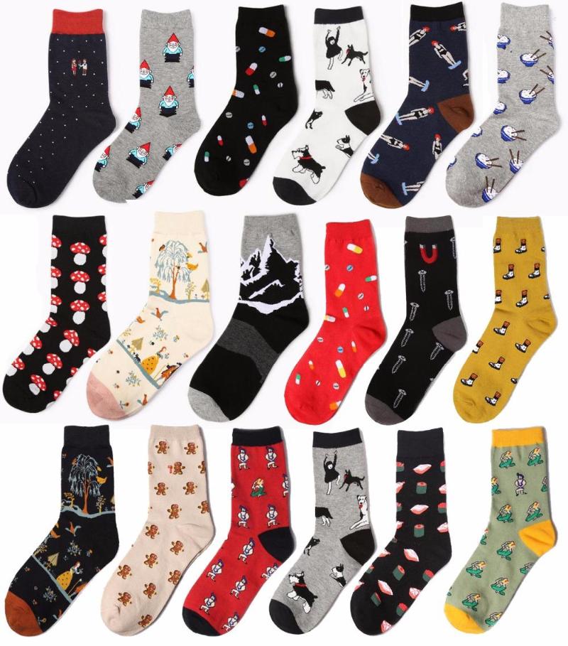 

Men's Socks Wholesale HARAJUKU Husky Mushroom Cartoon Candy Color Senior Cotton Future Lovers, 02