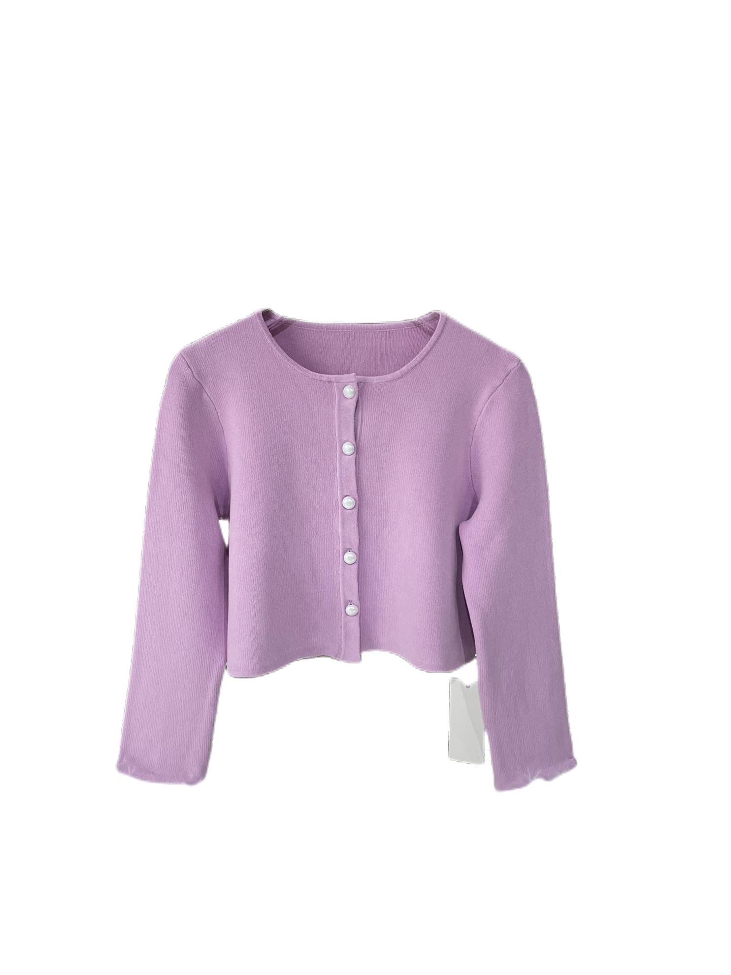 

22 Autumn and Winter New Product Temperament Wool Sleeve Knitted Cardigan, Purple