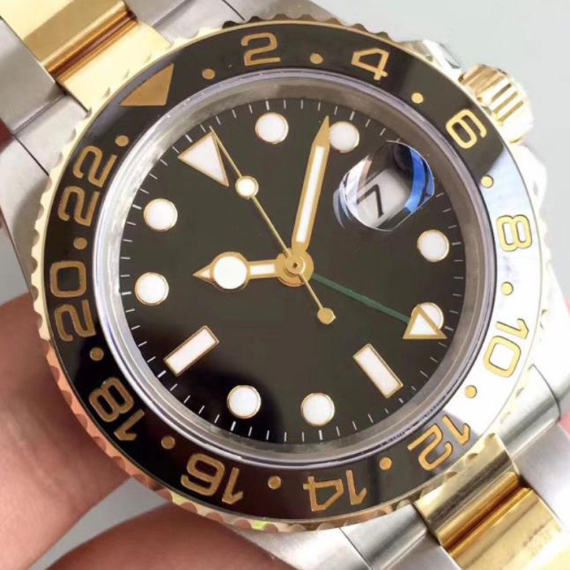 

Mens Watches Automatic Mechanical Ceramic Bezel 40MM Black Dial Sapphire Glass Stainless Steel Strap Male Business Wristwatches, Make waterproof 50m