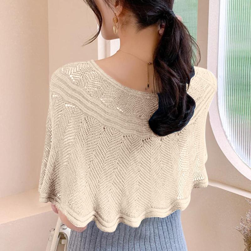 

Scarves Head Wrap Scarf For Women 2PCS Casual Open Knit Top Lace Summer Lightweight Solid Hollow Out Woman