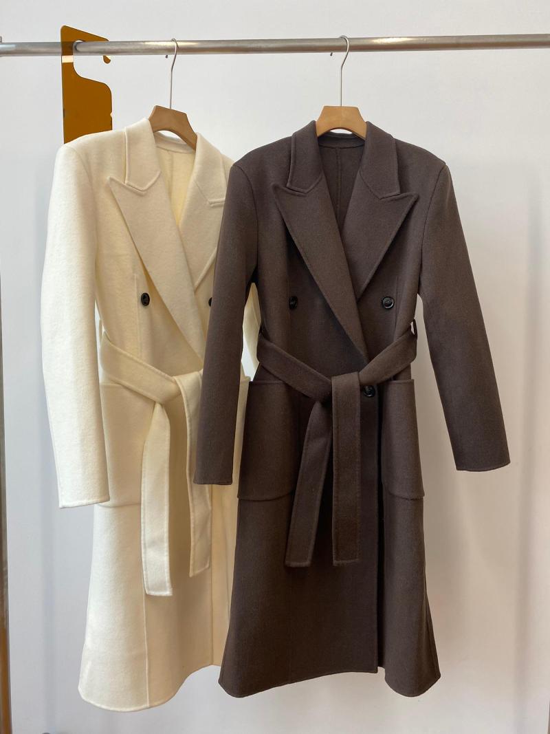 

Women' Fur 2022 Clothing Autumn And Winter Handmade Double-sided Woolen Coat Jacket, White