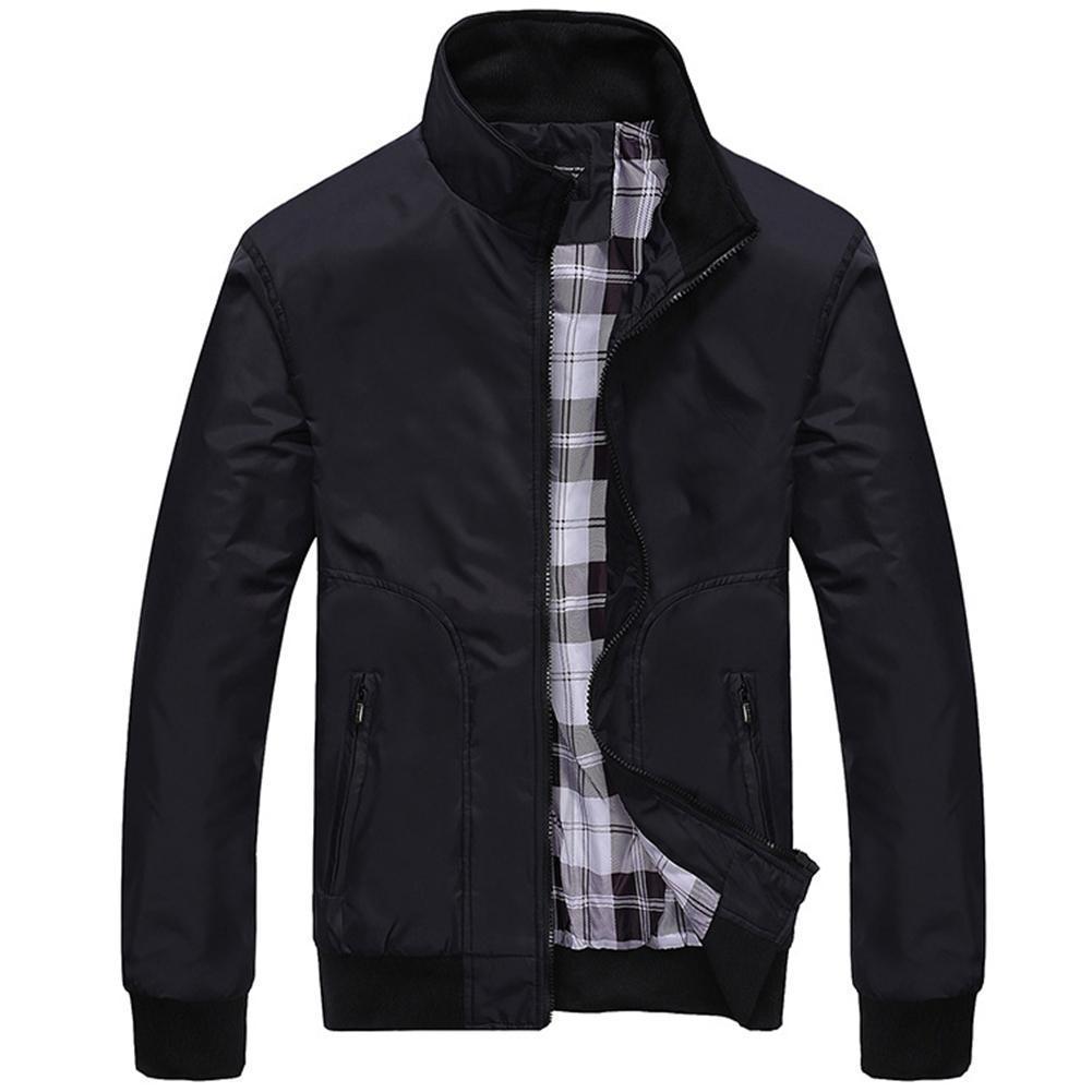 

Men's Jackets Coat Overcoat Outwear Casual Fashion Men Winter SolidColor Stand Collar Zipper Pockets Pilot 221206, Blue