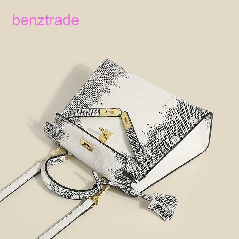

Herme Kely bags for women online shop 2022 New Fashion Mini Women's Bag Leather Lizard Pattern Handheld One shoulder Crossbody Versatile Women EY7V, Creamy-white